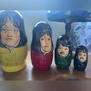 The Beatles Nesting Dolls - Yellow, Red, Green, Black
